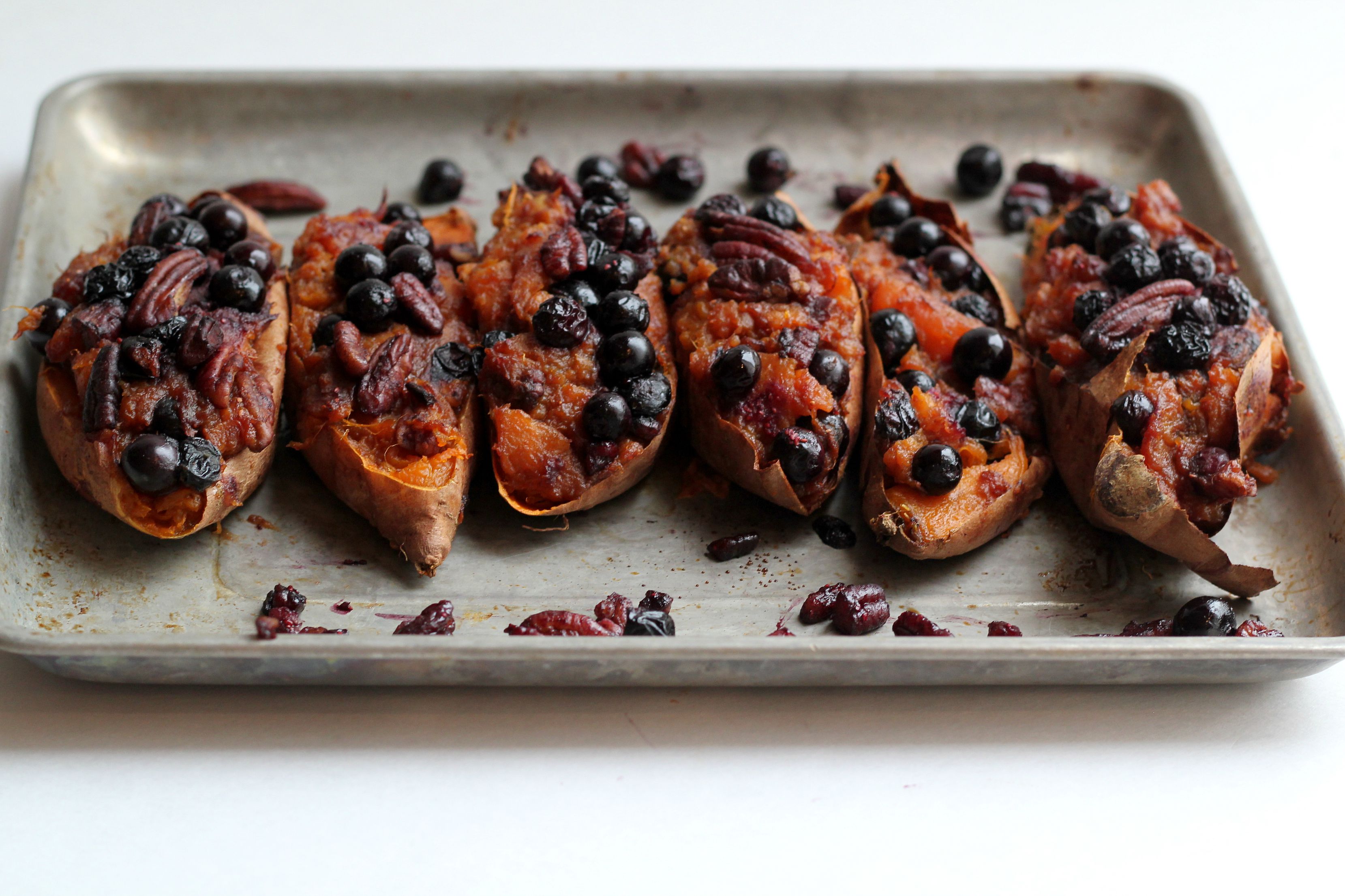 This is one recipe you will make over and over again. Twice Baked Sweet Potatoes with Blueberries and Pecans.