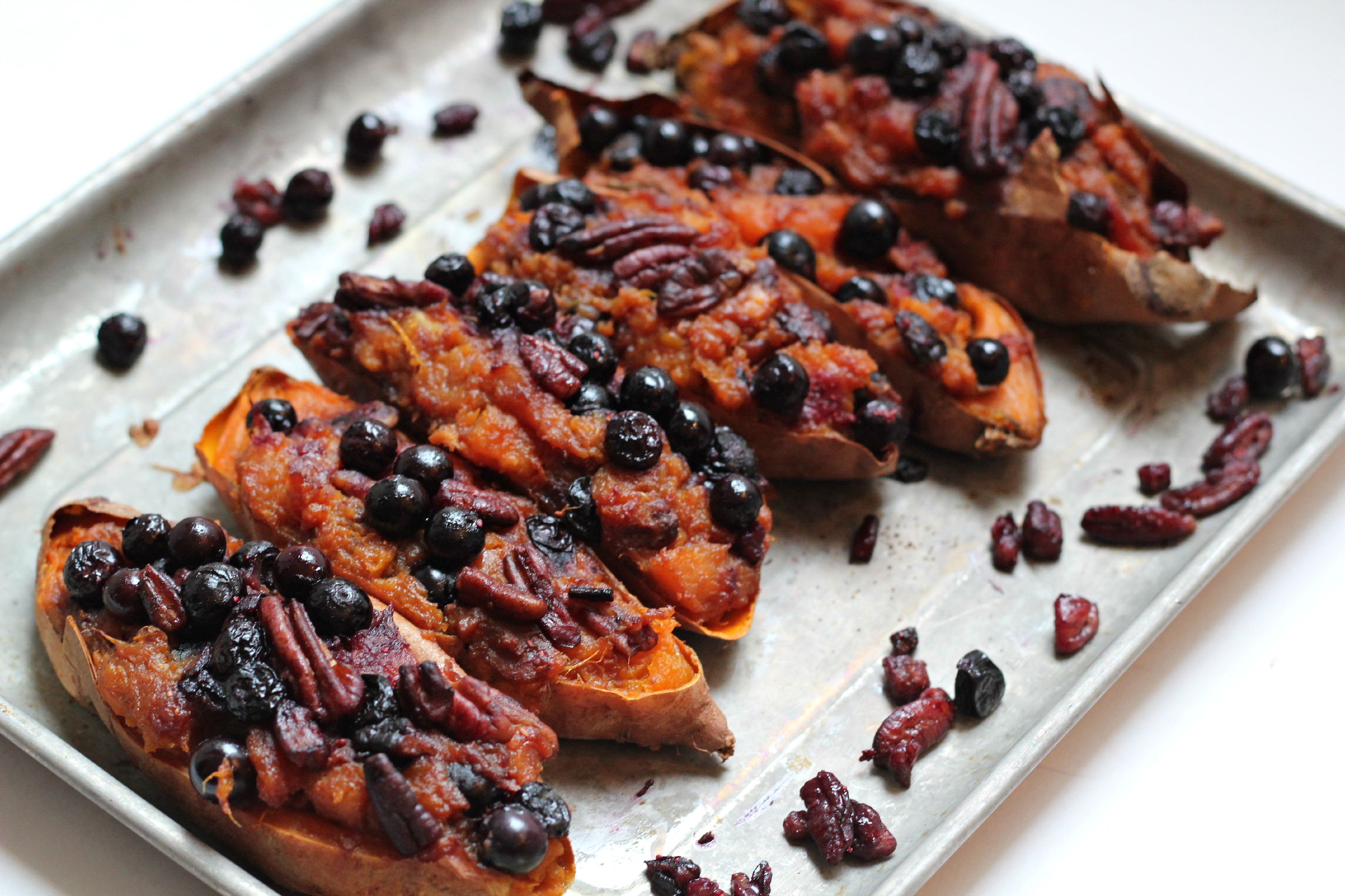 This is one recipe you will make over and over again. Twice Baked Sweet Potatoes with Blueberries and Pecans. 