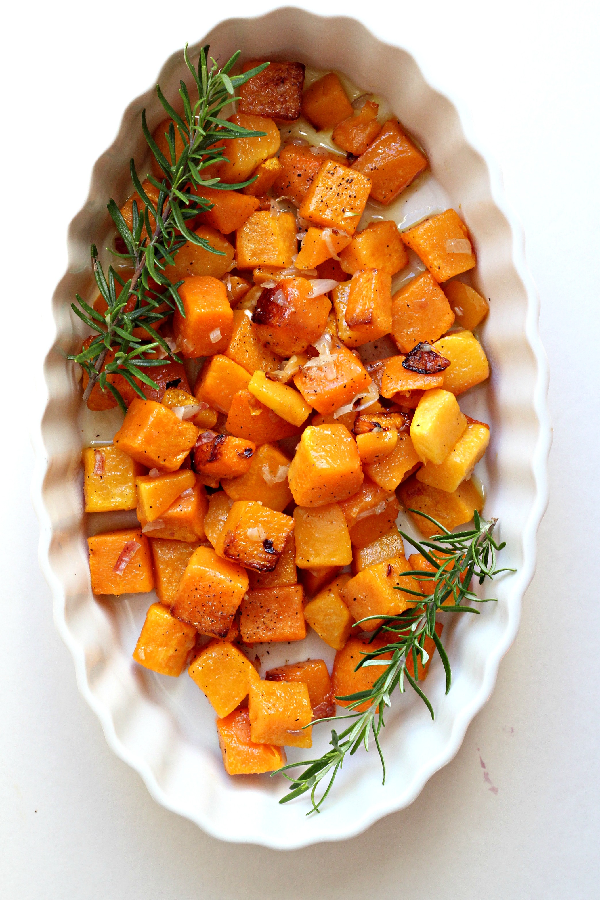 This Shallot and Rosemary Roasted Butternut Squash is a great side dish to accompany any dinner.
