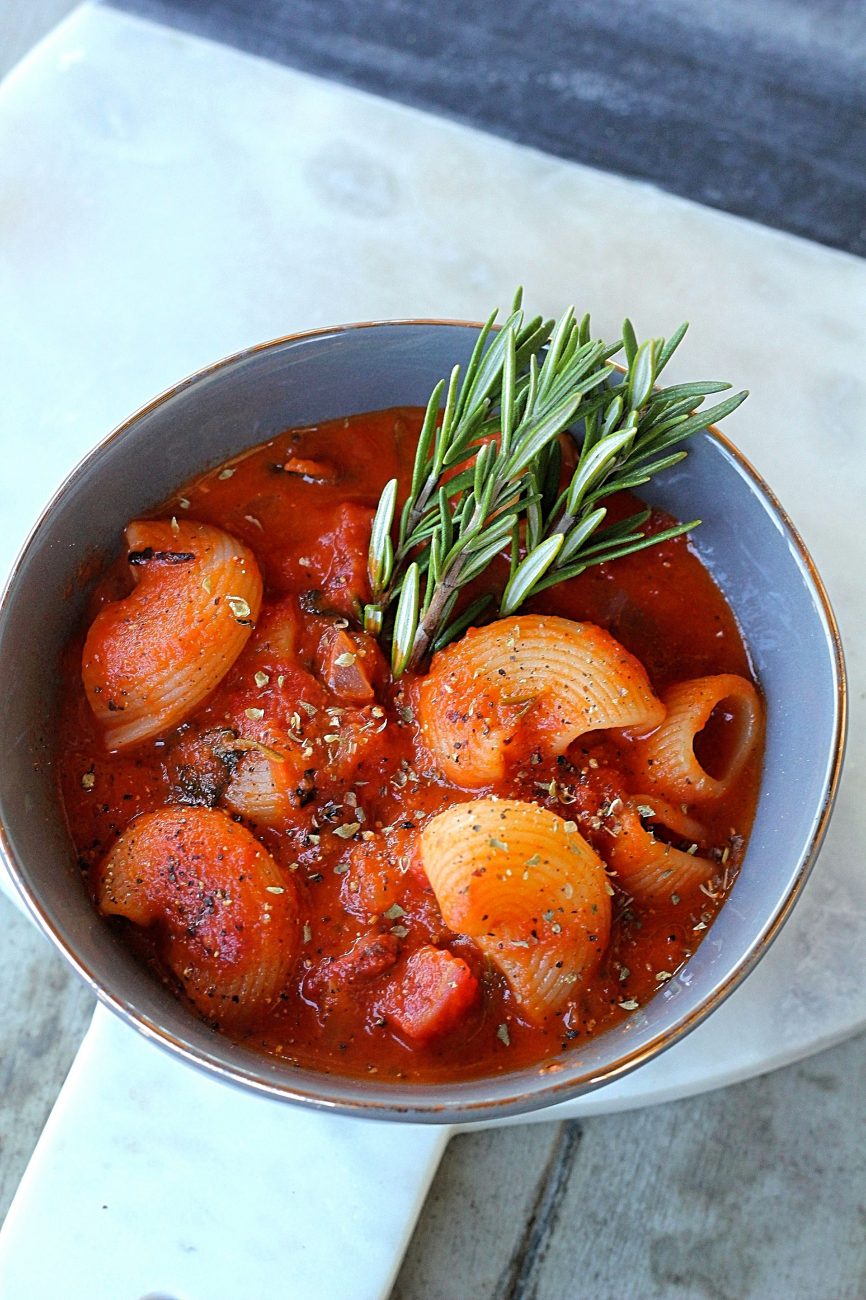 This Tomato Rosemary Soup is incredibly comforting and delicious. This pasta and soup dish will make your house smell amazing!